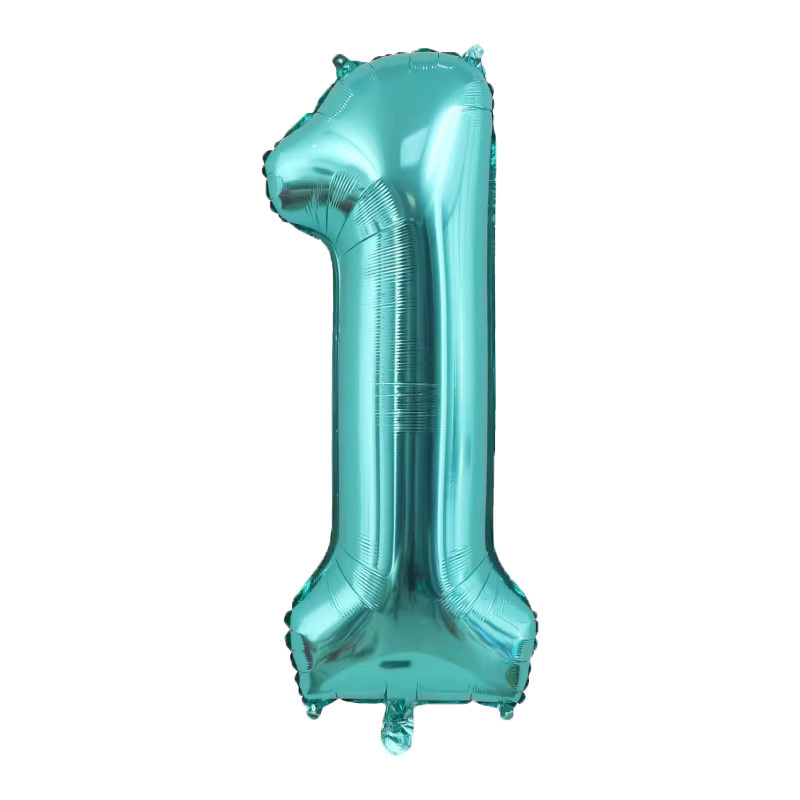 KUKUZHU Zahlenballons aus Folie in Türkis, 101,6 cm für Geburtstags- und Jubiläumsfeiern - Bild 2
