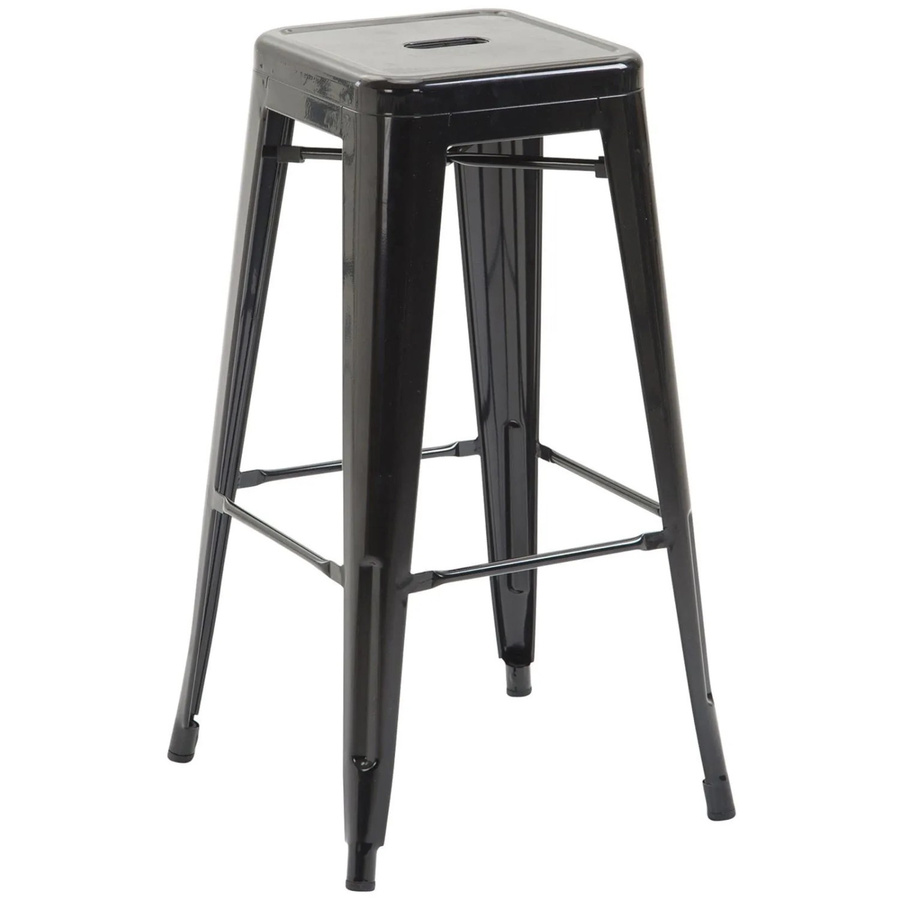 CLP 2er Set Barhocker Joshua V2 Schwarz aus Metall im Industrial Design, stapelbar - Bild 2