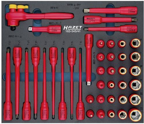 Hazet Steckschlüsselsatz 163-545/41 schutzisoliert bis 1000V, 41-teilig, 3/8 Zoll, rot - Bild 1