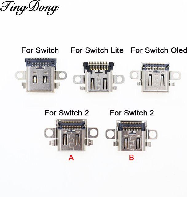 Nintendo Ersatz USB-C Ladeanschluss für Switch, Switch OLED und Switch Lite in Silber - Bild 1