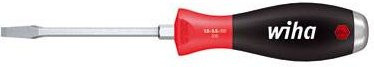 Wiha Schlitz Schraubendreher SoftFinish mit durchgehender Sechskantklinge und Stahlkappe, Farbe: Rot - Bild 1