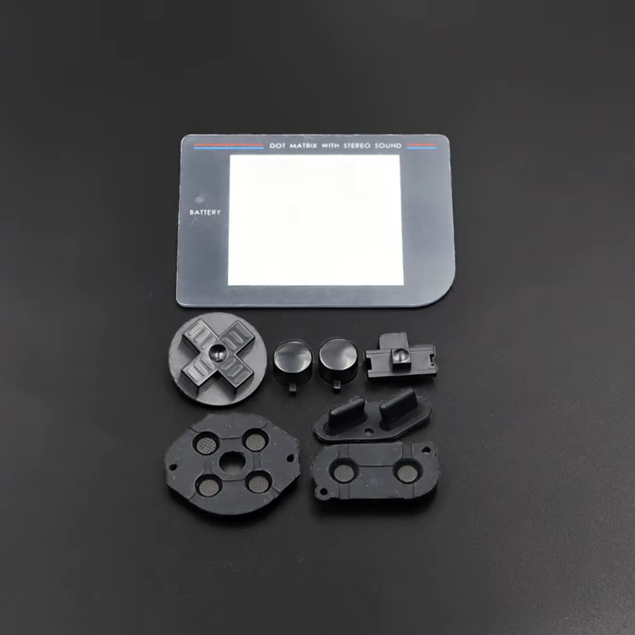 TingDong Reparatur-Kit für GB mit Ersatzknopf-Set, Plastik-Bildschirmlinse und Tasten-Gummi-Leitpads in Multicolour im Retro-Design - Bild 2