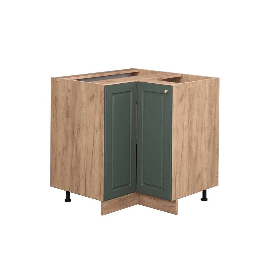 Vicco Eckunterschrank Fame-Line Landhaus Eiche Grün-Gold mit Softclose-Scharnieren und Einlegeboden Höhe: 87 cm - Bild 3