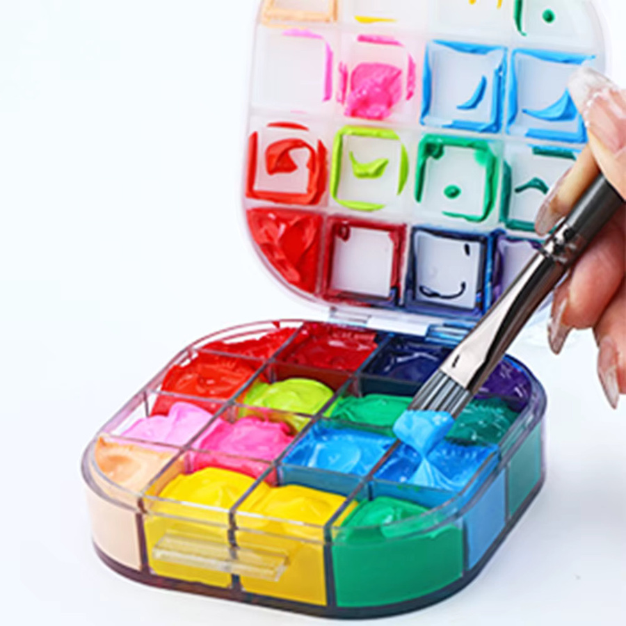 SeamiArt Faltbare Aquarellpalette mit 16 Fächern als versiegeltes und feuchtigkeitsspendendes Farbtablett zur Pigment-Aufbewahrung für Ölgemälde und Kunstbedarf - Bild 2