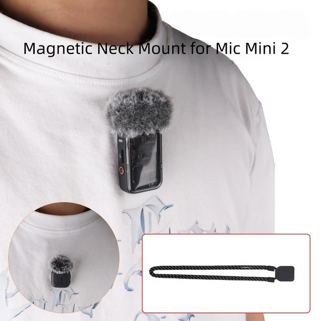 DJI Mic Mini 2 und Mic 2 Magnetischer Nackengurt mit verstellbarem Lanyard in Schwarz - Bild 1