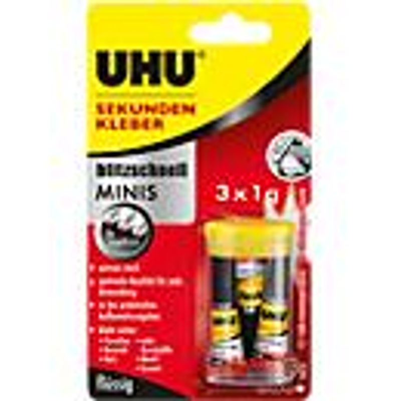 UHU Sekundenkleber blitzschnell Minis flüssig, transparent, 3 x 1 g - Bild 4