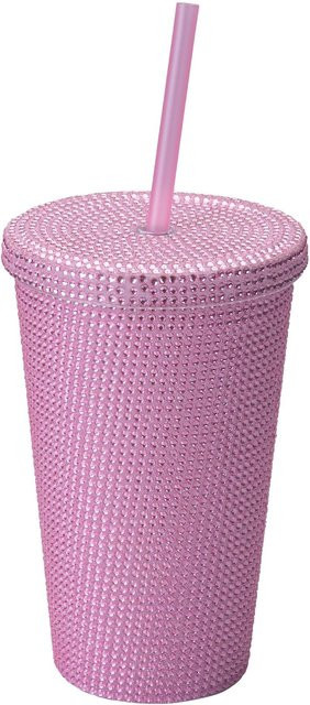 Paris Hilton Trinkbecher in Pink mit Strass-Besatz, 500 ml - Bild 1