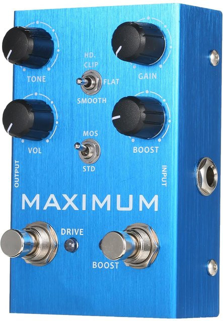 IRIN Overdrive Gitarreneffektpedal Blau mit Gain, Ton, Lautstärke und Boost Reglern - Bild 1