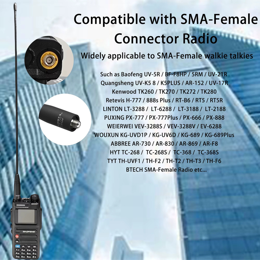 Nagoya NA771 Peitschenantenne VHF UHF mit SMA-Buchse in Schwarz für Baofeng UV-5R UV25 UV-32 Walkie Talkie und Funkgeräte - Bild 4