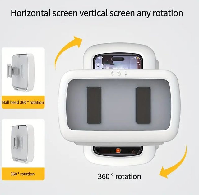 TOKOHANSAN Dusch-Telefonhalterung mit 360 Grad Rotation und wasserdichtem Antibeschlag-Touchscreen für alle Smartphones in Pink oder Weiß - Bild 1