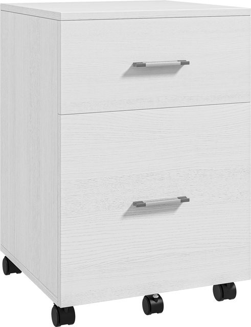 HOMCOM Schreibtisch-Rollcontainer mit 2 Schubladen in Weiß, mobiler Schubladenschrank für Büro und Home-Office, B/T/H: 39,5 x 39 x 58,5 cm - Bild 1