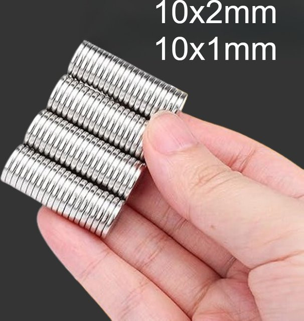 U-POLEMAG Runde Whiteboard-Magnete aus Metall in Silber, 10 Stück, Durchmesser: 10 mm, Stärke: 2 mm - Bild 1