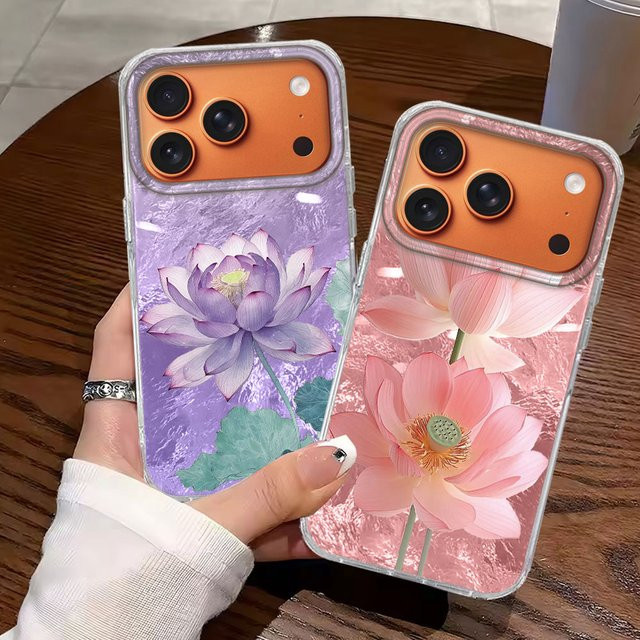 FunYudas Luxus Handyhülle Lila Lotusblüten für iPhone 17 Pro Max, 16, 15, 14, 13, 12 und SE - Bild 1