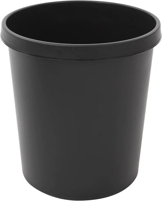 PROREGAL Klassischer Runder Kunststoff Papierkorb Schwarz, H x B x T: 32 x 31 x 31 cm - Bild 1