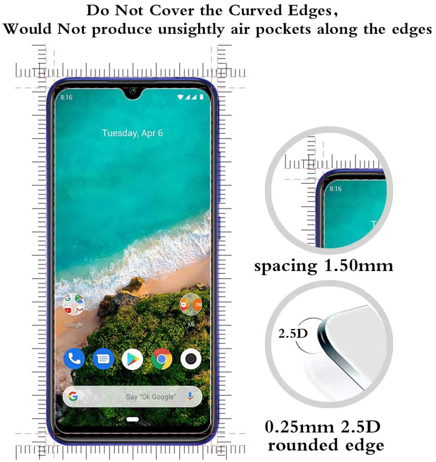 5 Stück Displayschutzfolien aus gehärtetem Glas für Xiaomi Mi 9 8 SE 9T Pro Max 6 6X Mix 3 Play in Transparent - Bild 4