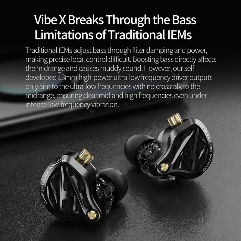 KZ Vibe X In-Ear Kopfhörer mit Niederfrequenz-Vibration und HiFi-Tiefbass für Musik und Gaming - Bild 2
