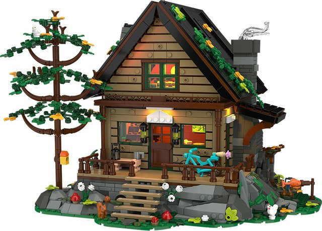 SixBricks MOC Wald Hütte, Bausteine Set, ab 14 Jahren - Bild 1