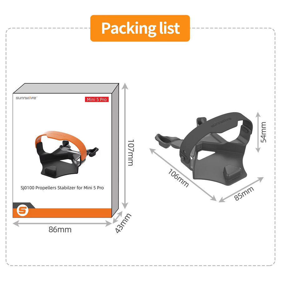 DJI Mini 5 PRO Propellerhalter in Orange als kratzfester Stabilisatorschutz und Drohnenflügel-Zubehör - Bild 3