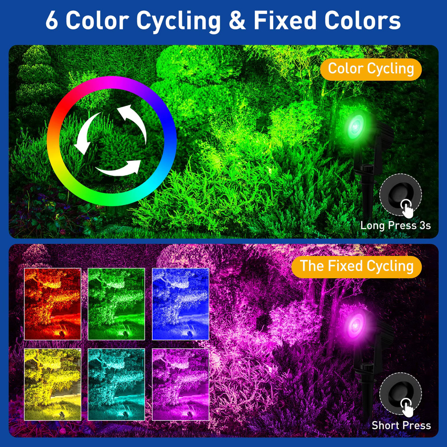 T-SUNRISE Solar LED Außenstrahler mit RGB-Funktion und IP65 Wasserdichtigkeit für den Garten - Bild 6