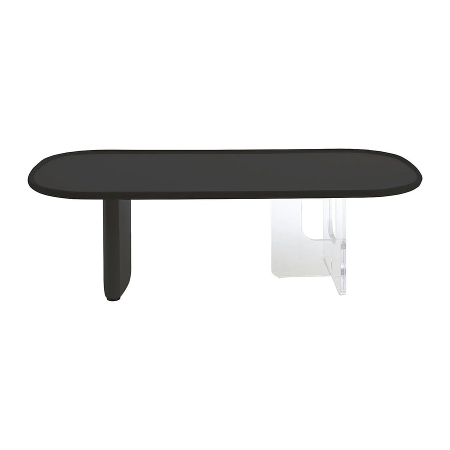 Couchtisch Rasia von Vente-unique in Schwarz und Transparent aus MDF und Acryl, Breite: 120 cm - Bild 2