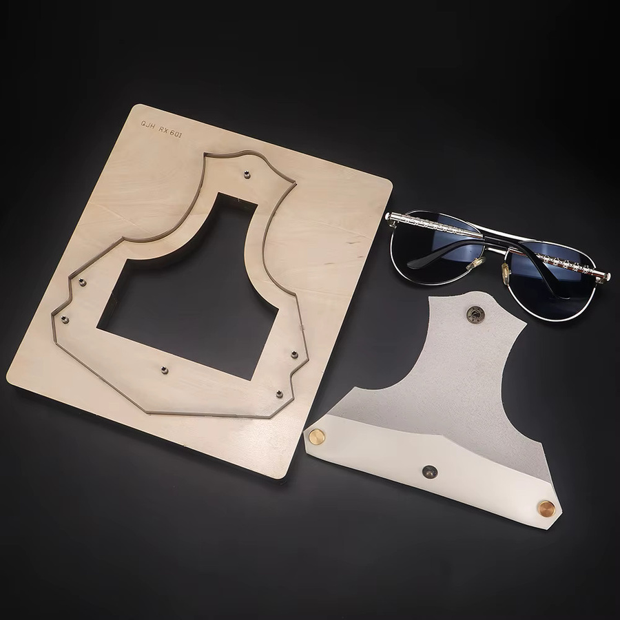 QJH Handgefertigte DIY-Leder-Schneidmesserform für Sonnenbrillen-Taschen - Bild 3