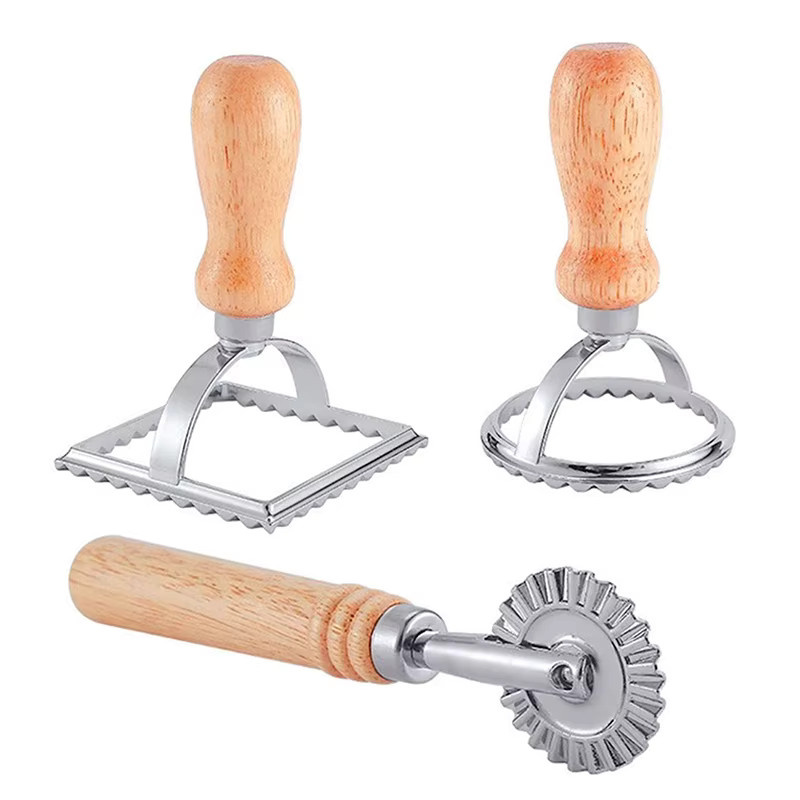 Hoeaden Ravioli-Schneider-Set mit Nudelpresse und Aufsatzwerkzeugen in Silber - Bild 3