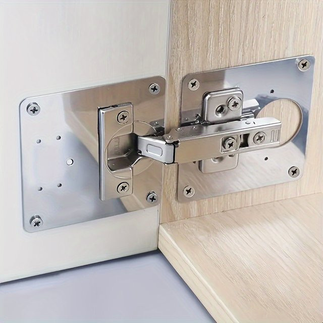 XMSJ 2/4-teiliges Schrankscharnier-Reparaturset aus Edelstahl in Silber, verstellbare versteckte Scharniere mit Schrauben für Schranktüren - Bild 1