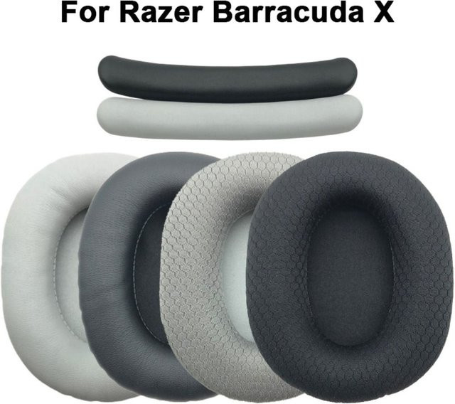 Razer Barracuda X Ersatz Ohrmuscheln Set aus weichem Schwamm in Schwarz, 2er Pack - Bild 1