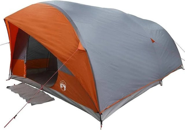 vidaXL Tunnelzelt mit Dach in Grau und Orange, B/T/H: 500 x 348 x 200 cm, aus Taft, Artikelnummer 42001171 - Bild 1