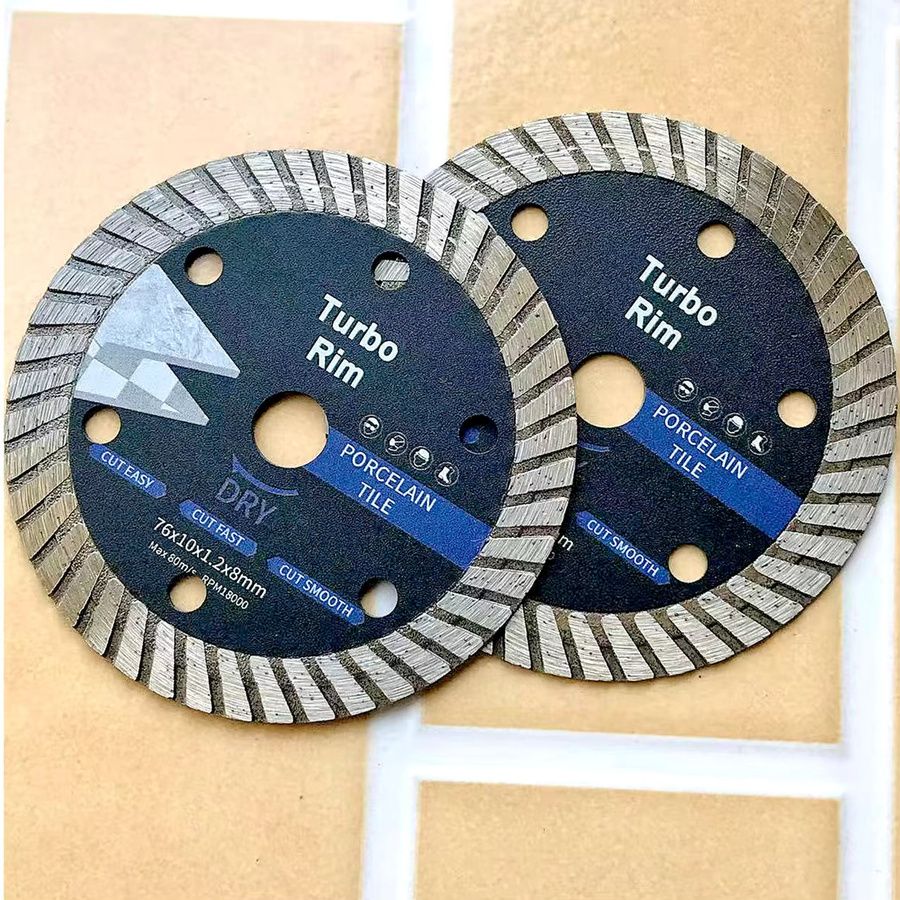 RSMXYO Diamant-Trennscheibe für Fliesen und Keramik, Turbo-Sägeblatt mit 76 mm Durchmesser und 10 mm Bohrung - Bild 4