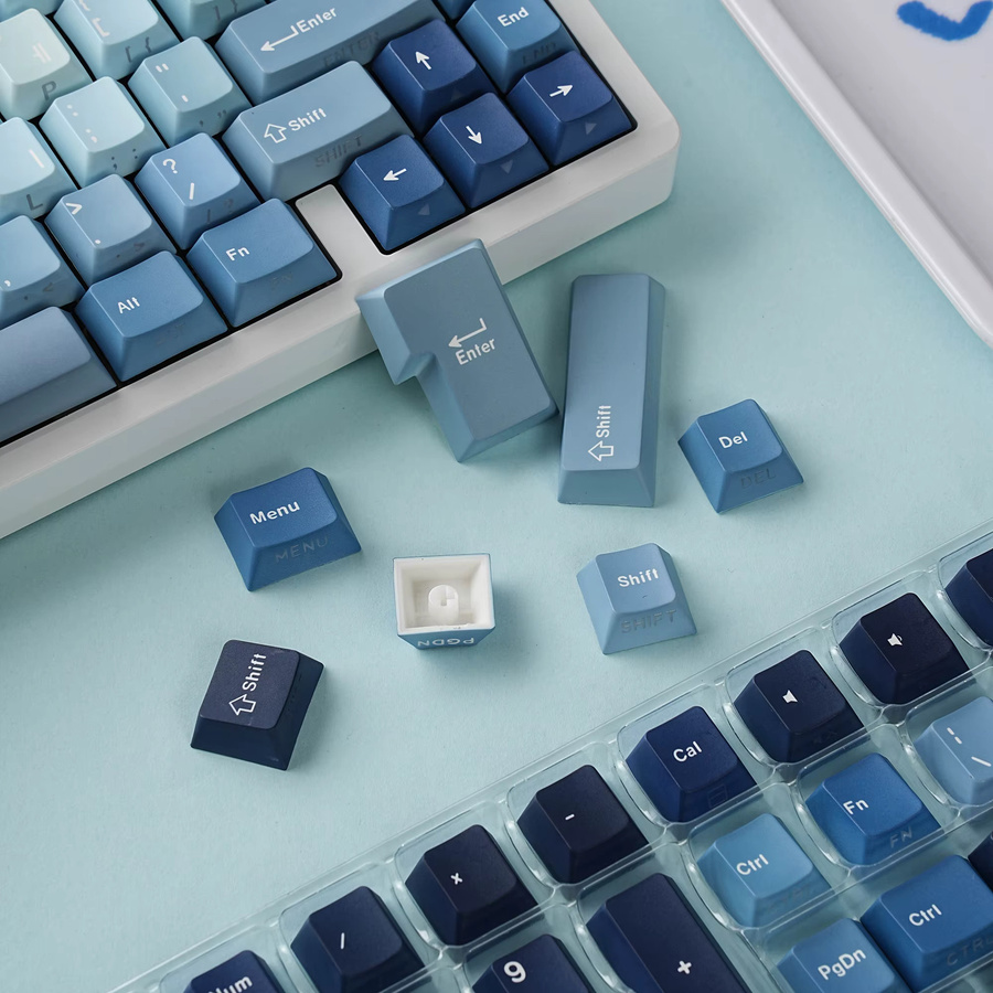 Cherry PBT MX Tastenkappen Set für mechanische Tastaturen in Blau mit 130 Keys für verschiedene Layouts wie AZERTY, KR/JP, Französisch, Russisch und Spanisch - Bild 2