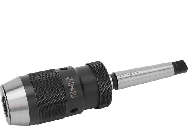 Koogeelife Schlüsselloses Schnellspann-Bohrfutter mit Morsekegel MT2-B16 für Bohrmaschinen, Spannbereich 0,5–16 mm, Weiß/Silber - Bild 1