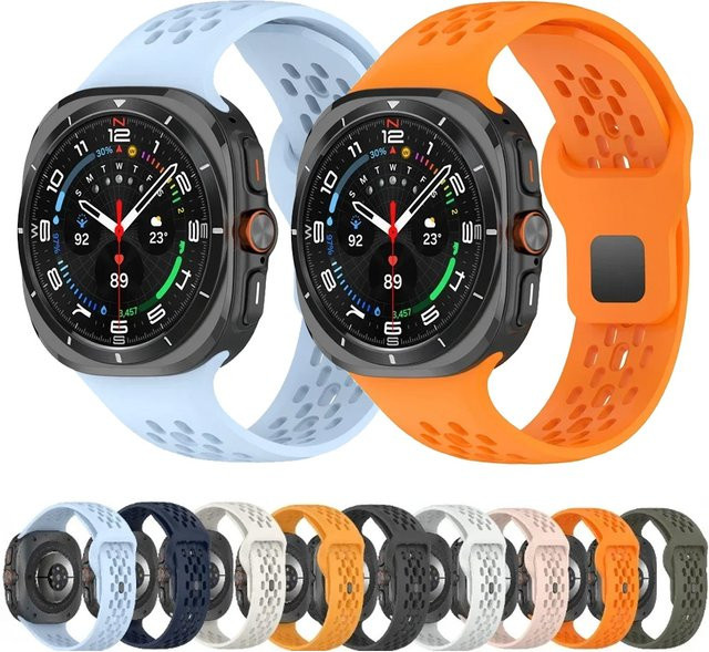 Uhrenarmband Silikon, Schwarz, Unisex, für Samsung Galaxy Watch Ultra 47mm - Bild 1