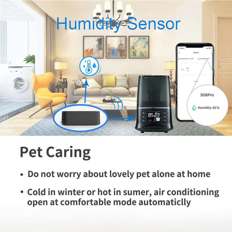 Tuya Temperatur-Feuchtigkeitssensor mit IR-Fernbedienung in Schwarz, WiFi Smart Home Steuerung via SmartLife App für TV und Klimaanlage, kompatibel mit Yandex Alexa - Bild 5