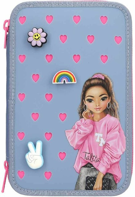 TOPModel Depesche 3-Fach Federtasche mit Silikon-Pins in Blau/Multicolor, B/T/H: 7,5 x 13 x 20 cm - Bild 1