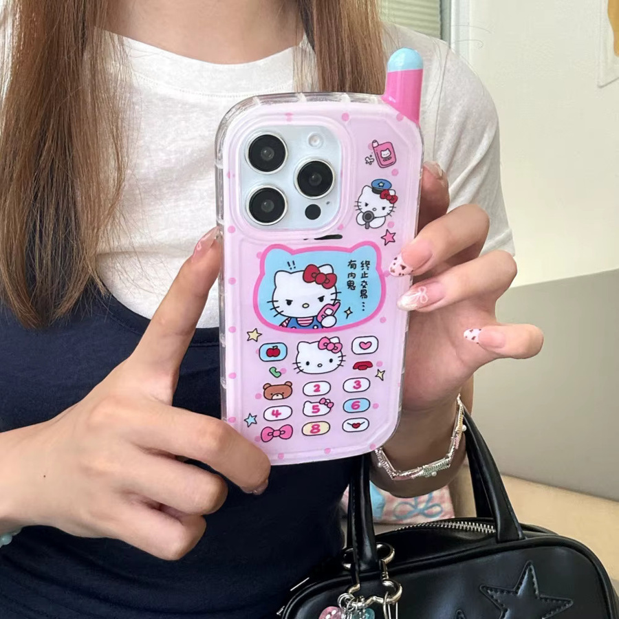 Hallo Kitty Handyhülle in Rosa für Apple iPhone 16, 15, 14, 13 und Pro Max mit Umhängeband und stoßfestem Hardcase - Bild 2