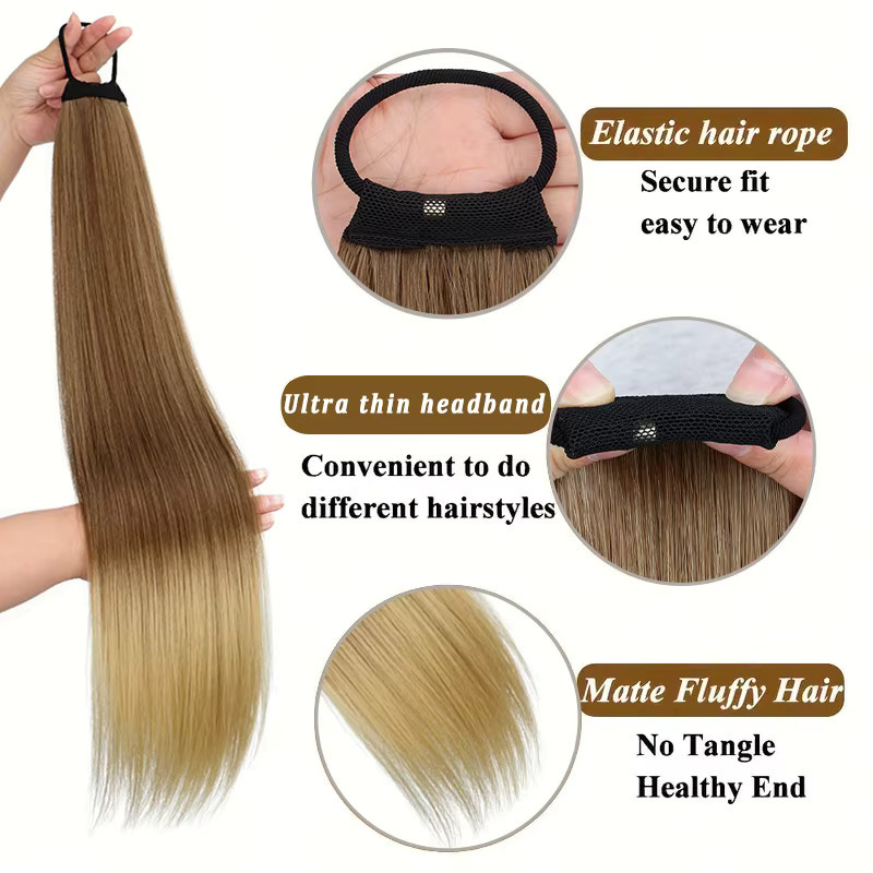 WIGSIN Haarverlängerung Pferdeschwanz, synthetisch, glatt, 28 Zoll, Damen - Bild 3