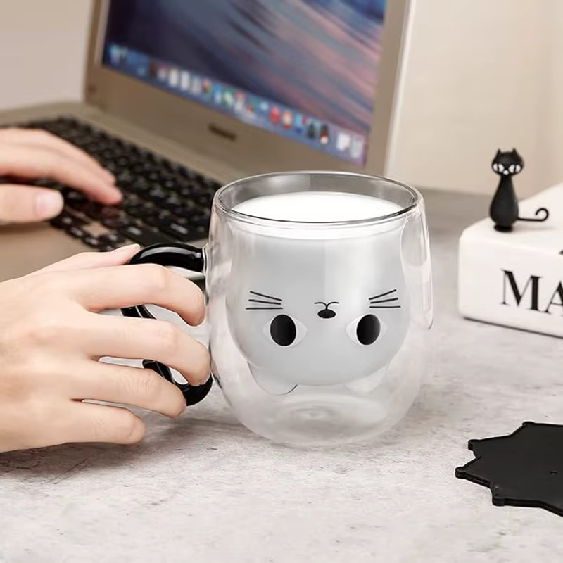 Willstar Katzenschwanz-Kaffeetasse aus Glas, transparent, Höhe: 14,0 cm, Durchmesser: 13,0 cm - Bild 4