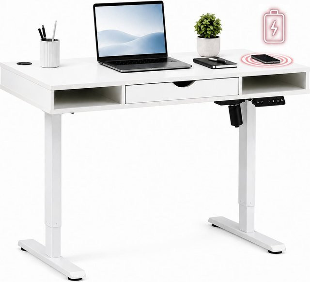 hjh OFFICE Elektrisch höhenverstellbarer Schreibtisch Worktime Style in Eiche, modern und rechteckig - Bild 1