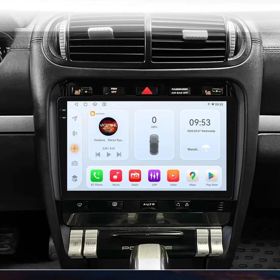 Hizpo Android 14 Autoradio für Porsche Cayenne 1 9PA 2002-2010 mit 8 Kernen, Snapdragon 6115, GPS, 4G, Carplay und 360 Grad Kamera in Schwarz - Bild 4