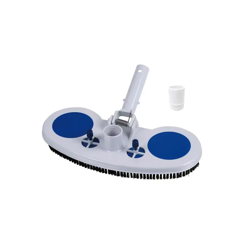 Flexibler Halbmond-Poolreiniger mit Bürsten für die automatische Absaugung in Weiß und Blau - Bild 2