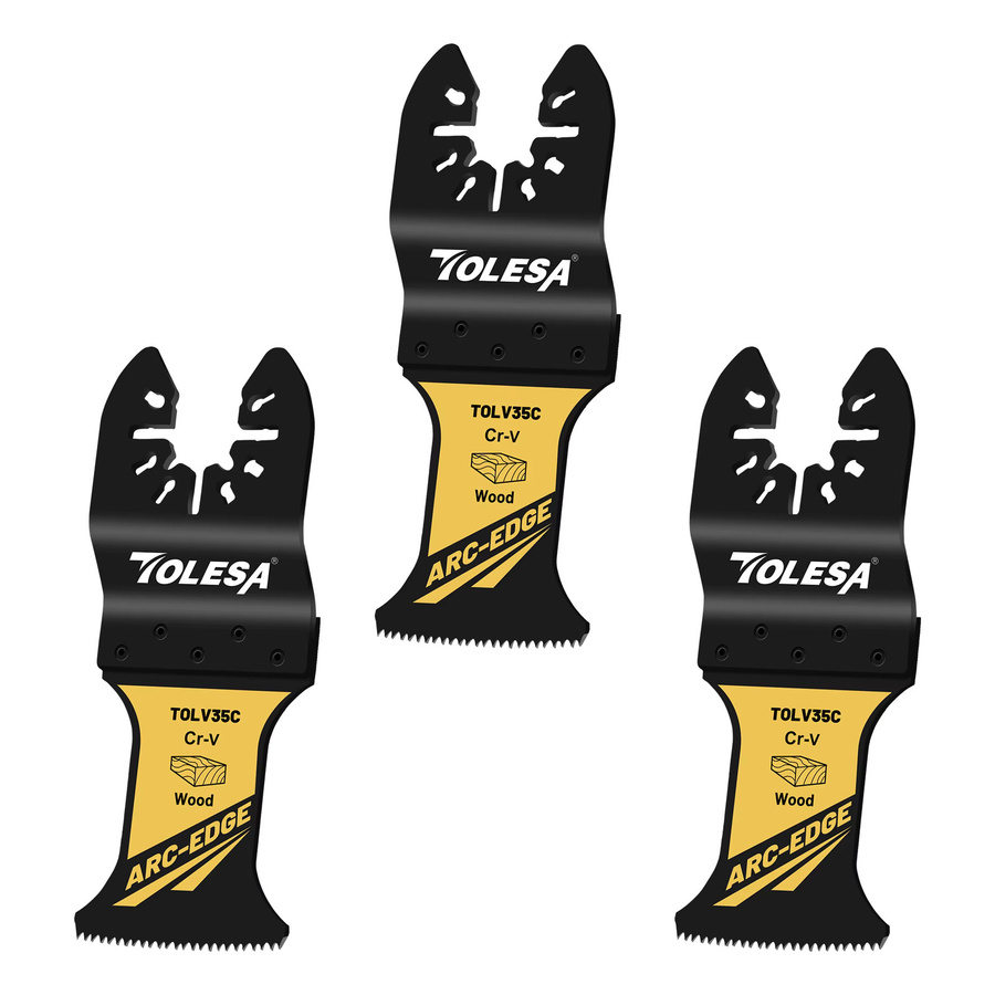 TOLESA CR-V Oszillierendes Sägeblatt Set mit 3 Stück Bogenkanten für Holz und Kunststoff - Bild 6