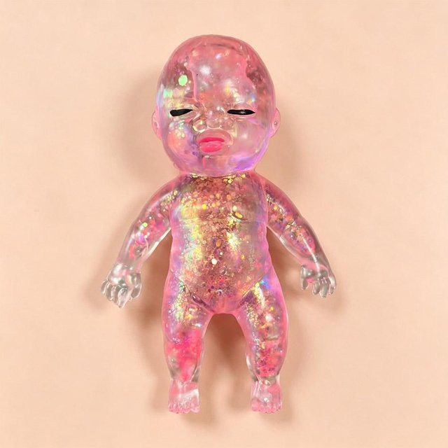 Glitzer Baby Squishy, Spielzeug, beige - Bild 1