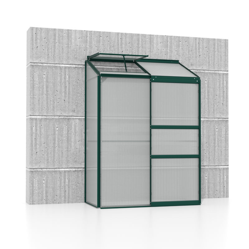 Vitavia Anlehn-Gewächshaus Styx mit Pultdach und Schiebetür, Grün, 0,9 m² - Bild 2