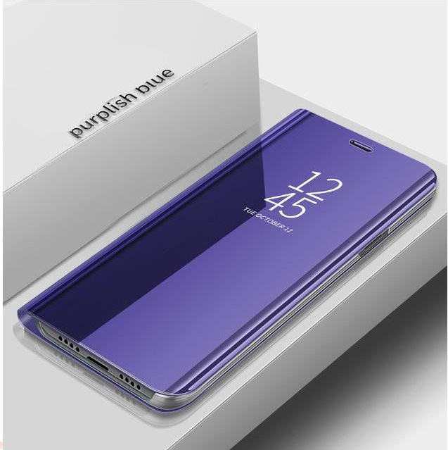 Samsung Galaxy S24 FE 5G Smart Mirror Flip Hülle aus Leder mit magnetischem Ständer in Purple und Blue - Bild 1