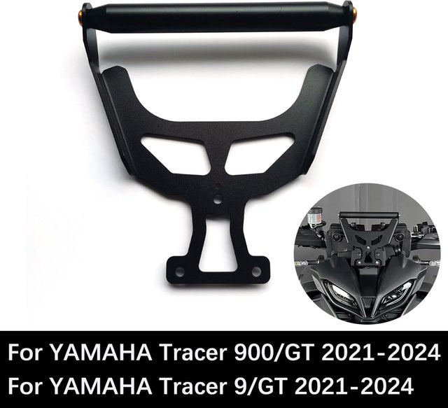 Lenker Verlängerung mit Navigationshalterung für Yamaha Tracer 900 und Tracer 9 GT (2021-2024) in Schwarz zur Telefon- und GPS-Unterstützung - Bild 1