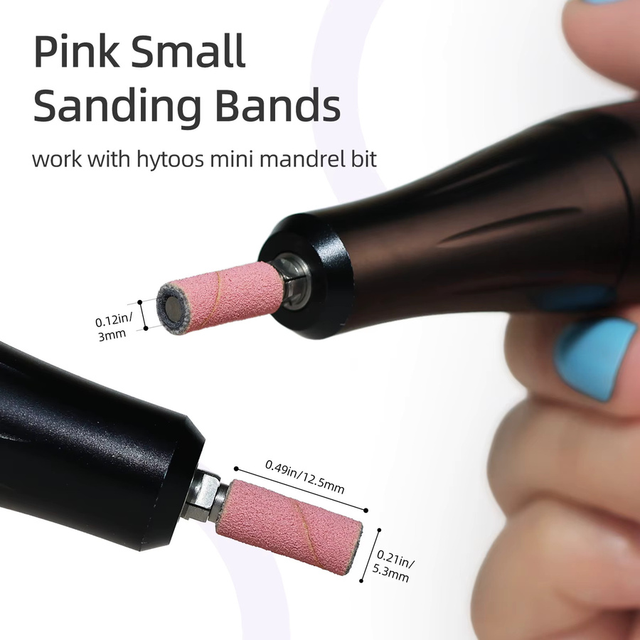 HYTOOS Mini-Schleifband-Set für elektrische Nagelfeilen, 80 Stück, 2 Körnungen - Bild 2