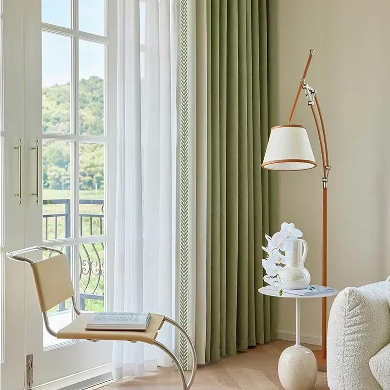 Luxuriöse Cortinas Chenille-Vorhänge mit Bestickung für Wohnzimmer und Schlafzimmer, Transparent, Breite: 80 cm, Höhe: 250 cm - Bild 5