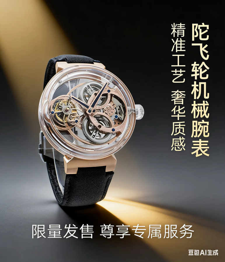 JILIAN Herren-Mechanikuhr, Fliegender Tourbillon, Saphirglas-Gehäuse - Bild 3