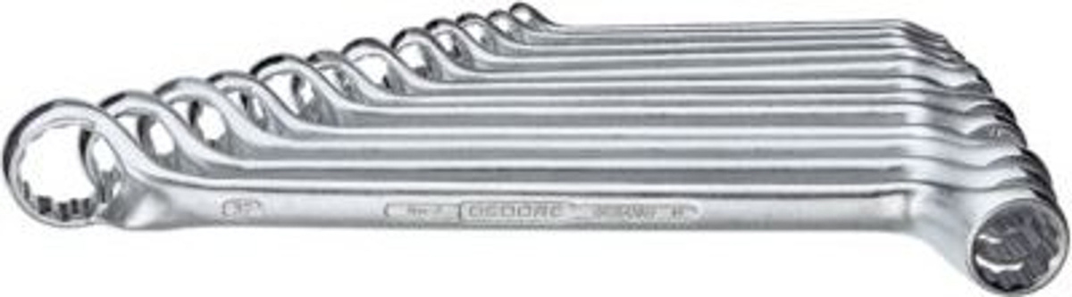 Gedore Doppelringschlüsselsatz 2-8, 8-teilig, 6-22 mm, tief gekröpft, Chrome Vanadium, Silber - Bild 4